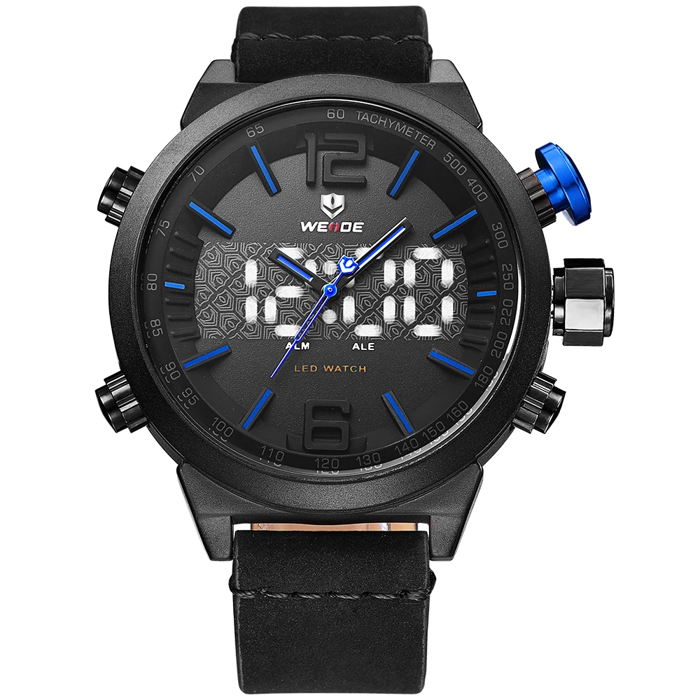 Weide casual genuine Brand Luxury watch Men Sports leather Watches LED Digital Quartz Watches analog men watch water resistant Weide casual genuine Brand Luxury watch Men Sports leather Watches LED Digital Quartz Watches analog men watch water resistant