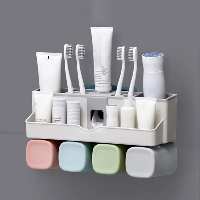  Multifunctional Automatic Toothpaste Machine Squeezed Toothpaste Toothbrush Cup Storage Box Storage