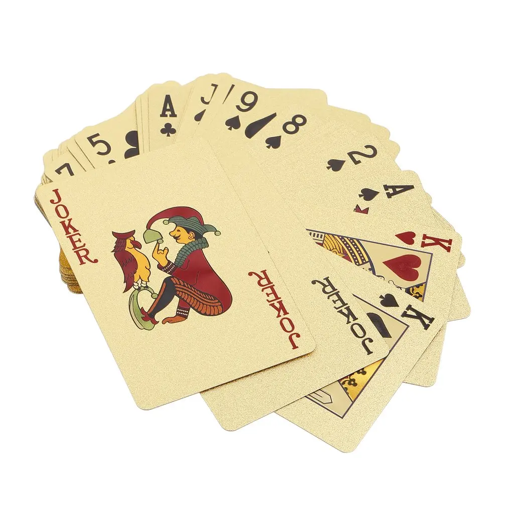 Eiz Poker Card PET/PVC водонепроницаемые пластиковые роскошные покрытые фольгой игральные карты Вечерние игры сетка/евро односторонняя цветная версия