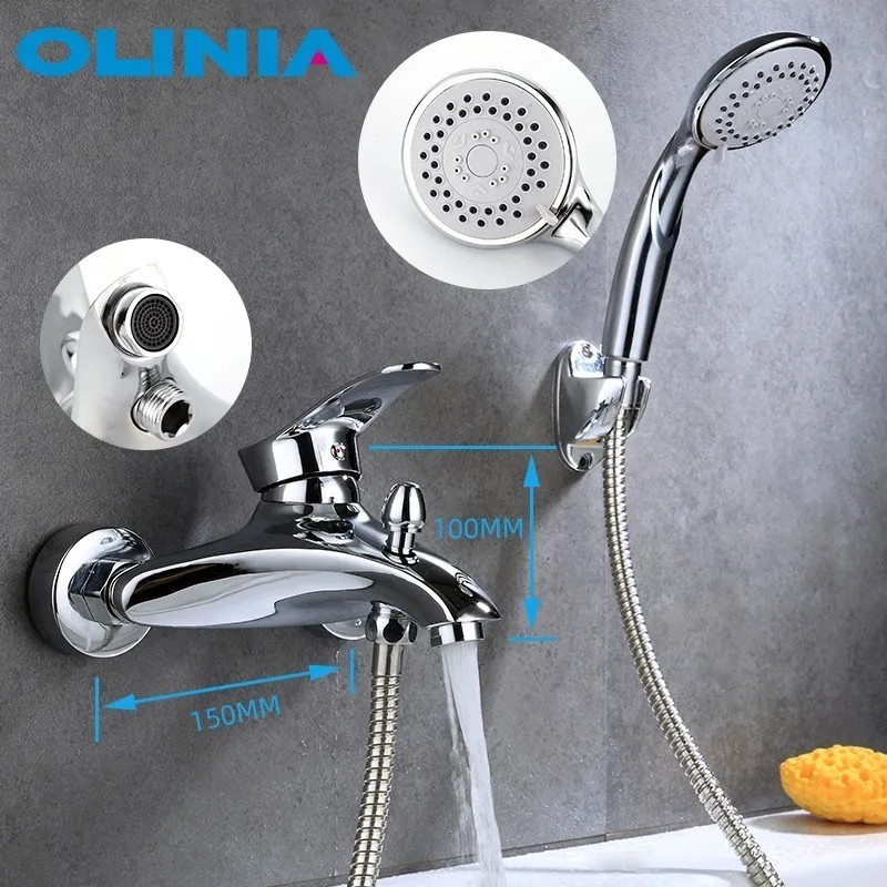Olinia حنفية الحمام خلاط المياه دش صنبور دش مجموعة رأس دش الحمام صنبور حوض خلاط دش خلاط الحمام دش OL8092