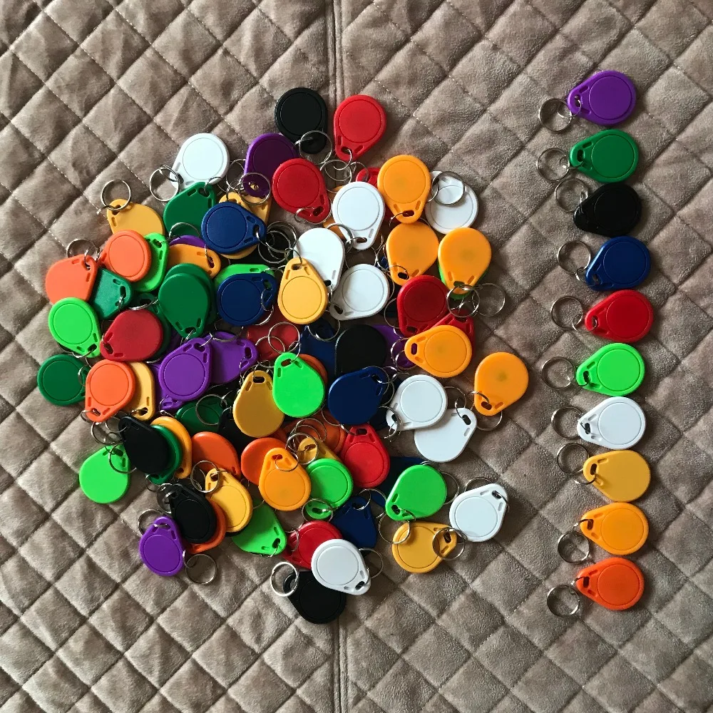 

100Pcs/lot 13.5MHZ CUID Changeable MF S50 1K IC Keys Keyfobs Token Tags S50 NFC Clone Copy Back door Rewritable Blank Magic Card