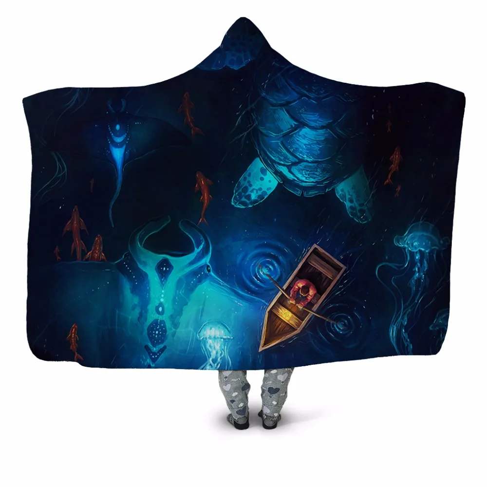 

Night Lake View 3D Printed Hooded Blanket Couch Sofa Quilt Cover Travel Velvet Plush Throw Fleece Blanket Bedspread Home Office