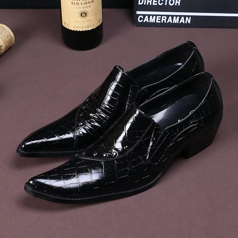 Del Italiano Mocasines Cocodrilo Hebilla Homme Picture Pie Masculino De Hombre Vestir Puntiagudo Zapatos Negro Oxford Chaussure Dedo Dura Piel As 067Bw