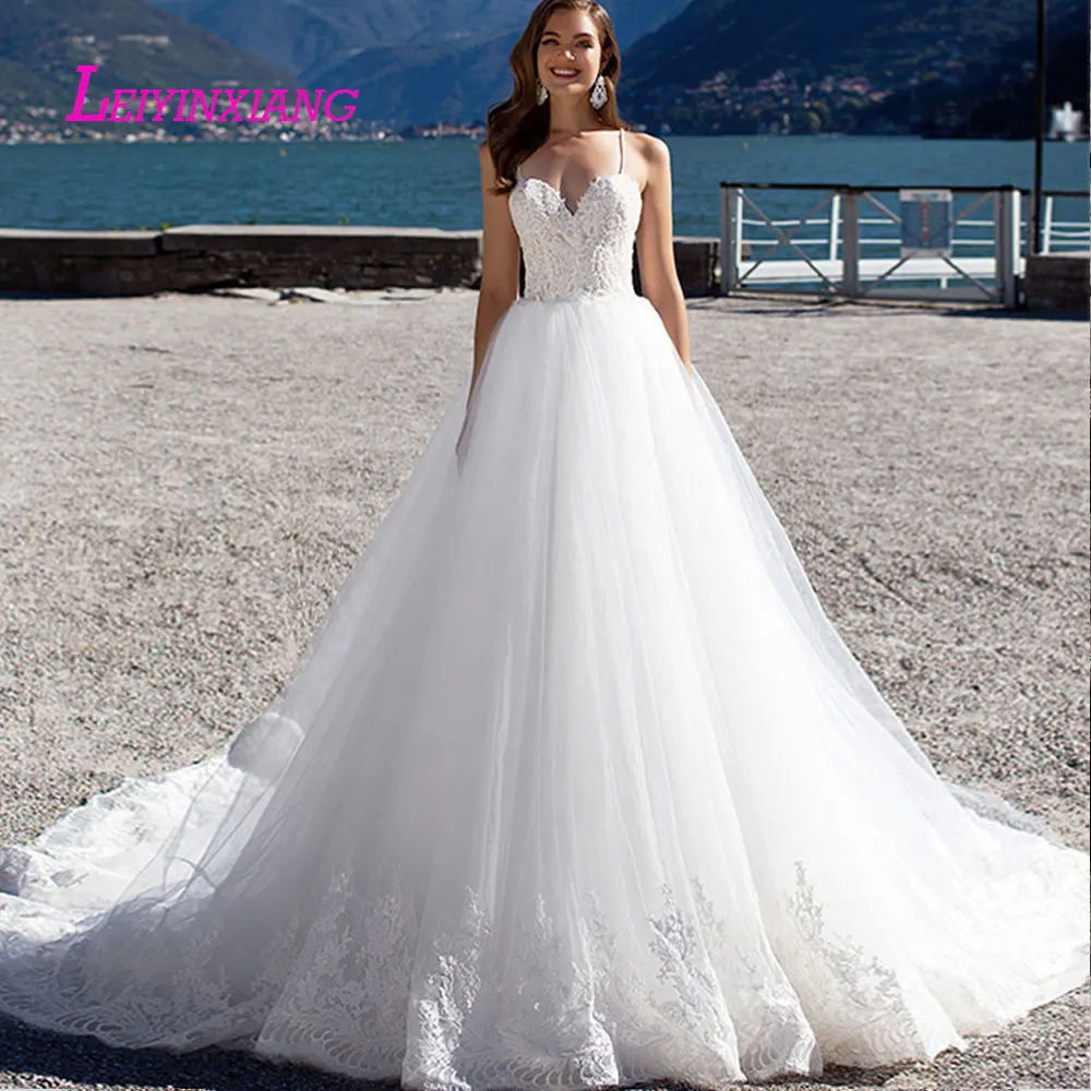 

LEIYINXIANG Bride Dress Wedding Dress Vestido De Noiva Sereia Robe Sexy Ball Gown Backless Appliques Lace Elegant Sweetheart