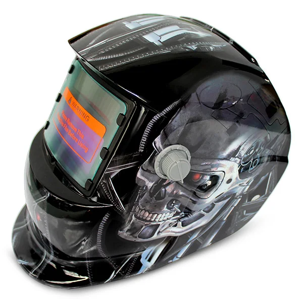 

Solar Energy Automatic Changeable Light Darkening Electric Welding Helmet Skull Pattern Grinding Cap Film Character Pattern