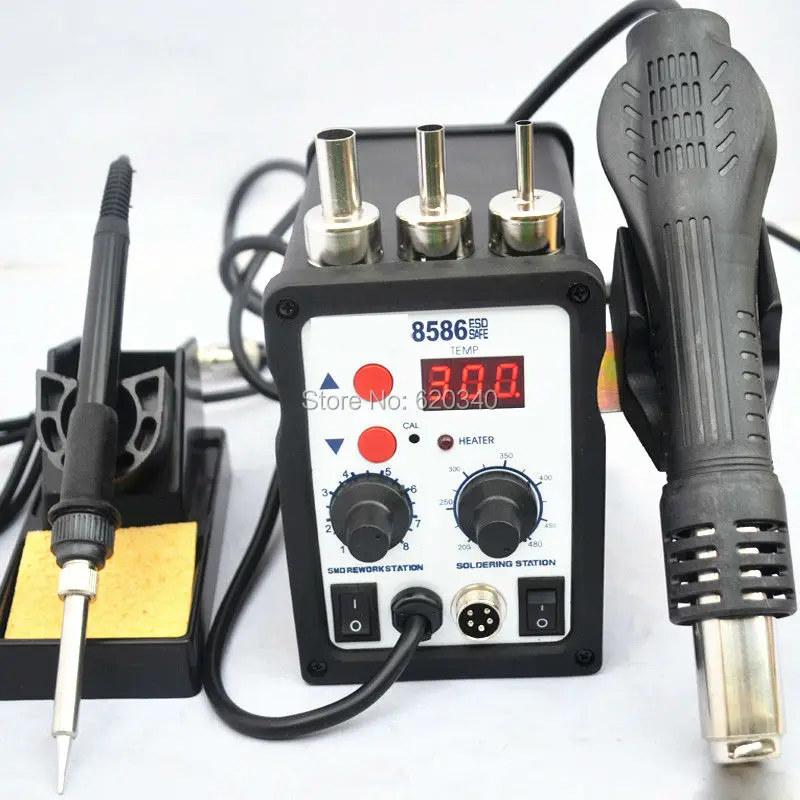 

700W 8586 ESD Soldering Station LED Digital Solder Iron Desoldering Station BGA Rework Solder Station Hot Air Gun 110v or 220v