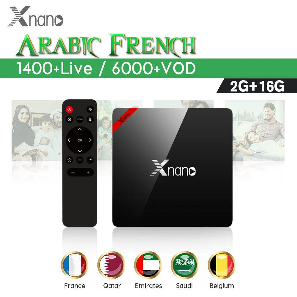 

IPTV Abonnement 1 Year French IPTV Box QHDTV Code XNANO Smart Android 6.0 TV Box Amlogic S905X Europe French Arabic IPTV Box