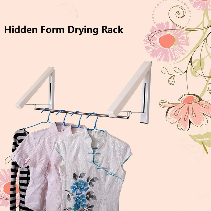 

Magic Stainless Steel Wall Hanger Retractable Indoor Clothes Hanger Foldable Drying Rack Waterproof Cloth Towel Towel Rack Shelf