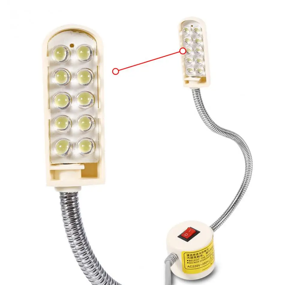 Nähmaschine Licht 10 LED Schwanenhals Lampe Magnetfuß Schalter