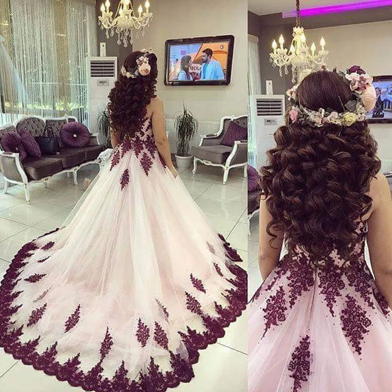 Robe De Mariage Vestido De Novia элегантные милые свадебные платья, арабские Розовые Свадебные платья с открытыми плечами