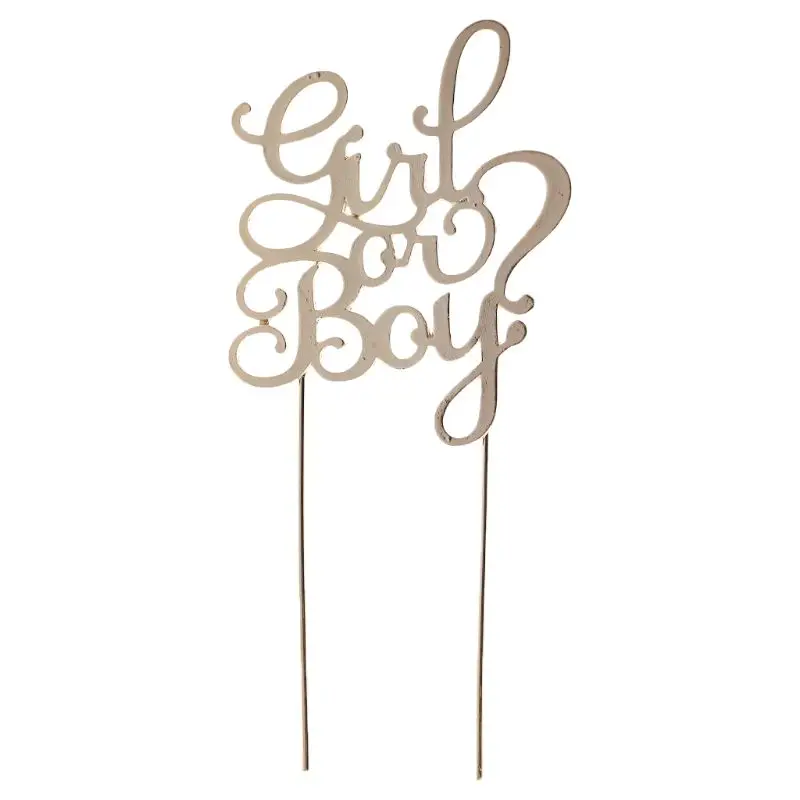 

OOTDTY Shining Glitter Gold Girl Or Boy Cake Topper Cupcake Sign Baby Shower Birthday Party Decoration Supplies