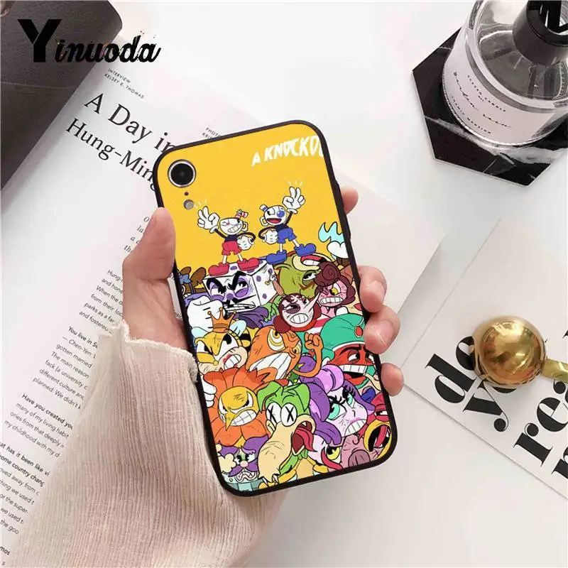 Мягкий Силиконовый ТПУ чехол Yinuoda Cuphead для iPhone 5 5Sx 6 7 7plus 8 8Plus X XS MAX XR 10 11 11pro