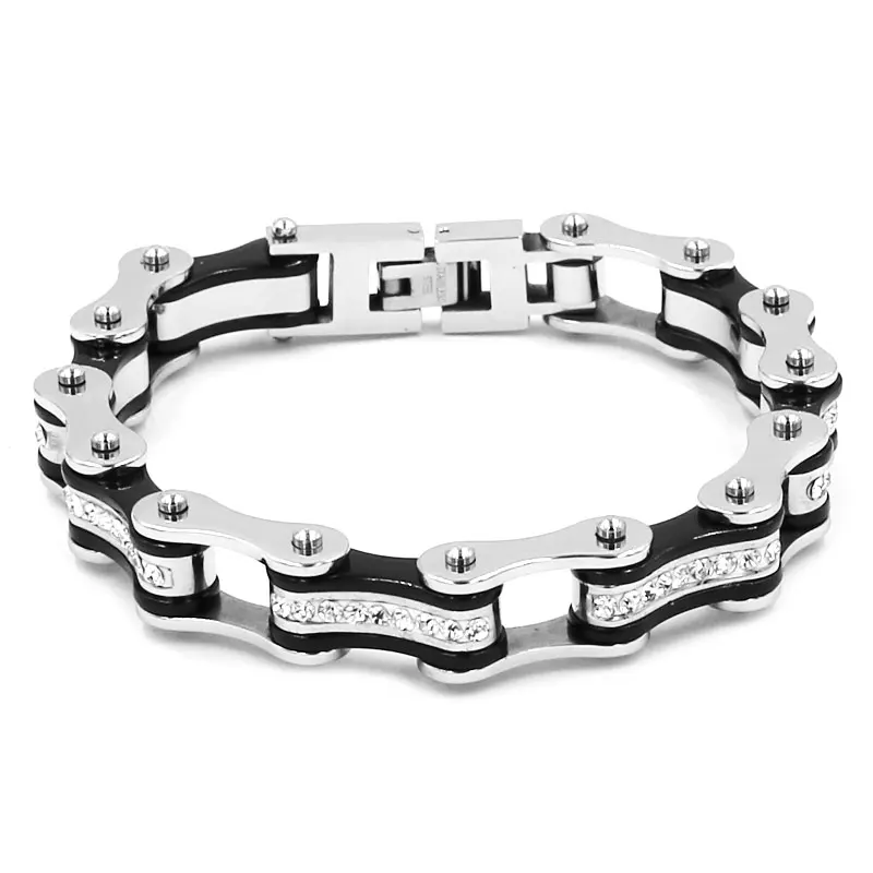 Wholesale Bling Crystal Motorcycle Bracelet Stainless Steel Jewelry ...