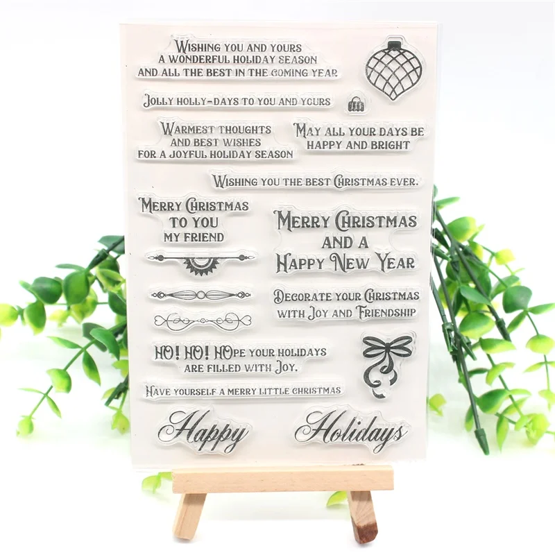 

YPP CRAFT Merry Christmas Transparent Clear Silicone Stamps for DIY Scrapbooking/Card Making/Kids Fun Decoration Supplies