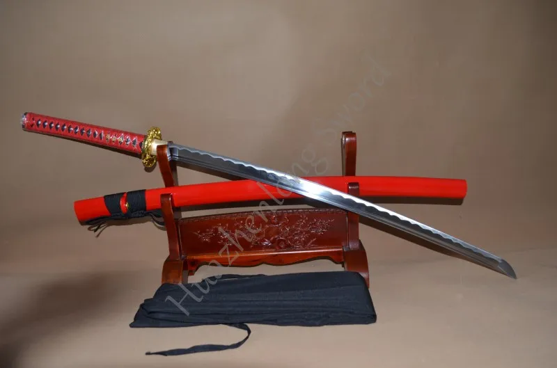 

Dragon 1060 Carbon Steel Japanese Samurai KATANA Sword Metal Craft Handforged red saya High Quality Custom Blade Full Tang Sharp
