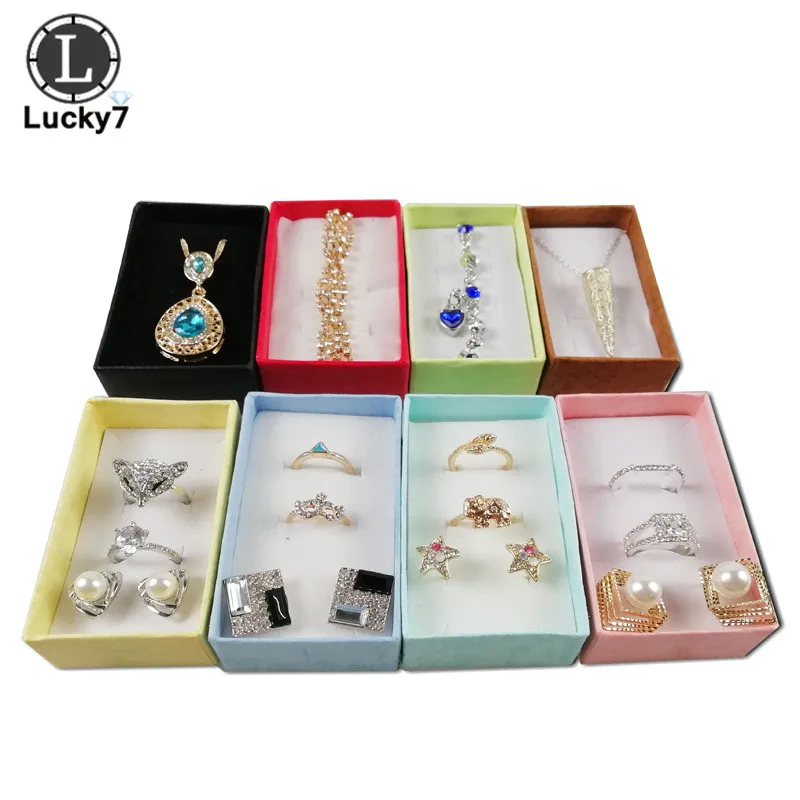 

Wholesale Assorted Colors Jewelry Sets Display Box Necklace Earrings Ring Box 5*8*2.5cm Packaging Gift Box mixed 24pcs/lot