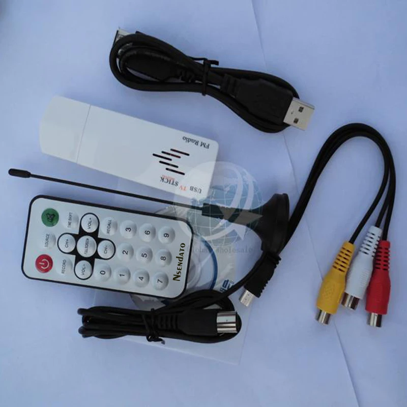 Цифровой USB 2,0 аналоговый ТВ Стик для всего мира ТВ тюнер приемник FM радио с пультом дистанционного управления для ПК ноутбука