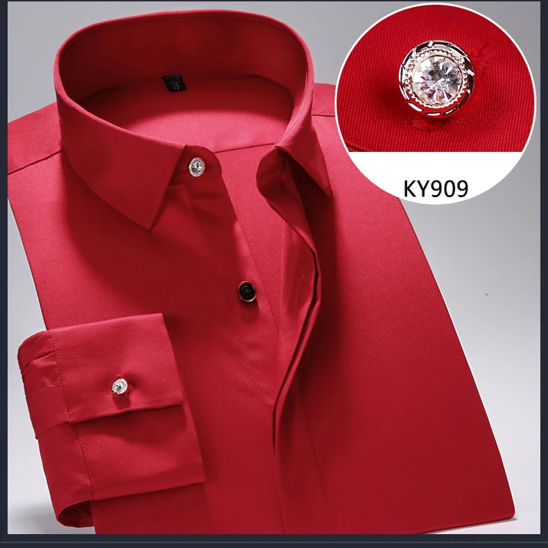 Облегающие мужские рубашки с длинным рукавом, классический стиль, высокое качество, деловая официальная рубашка с красивыми пуговицами, Азиатский размер S-4XL