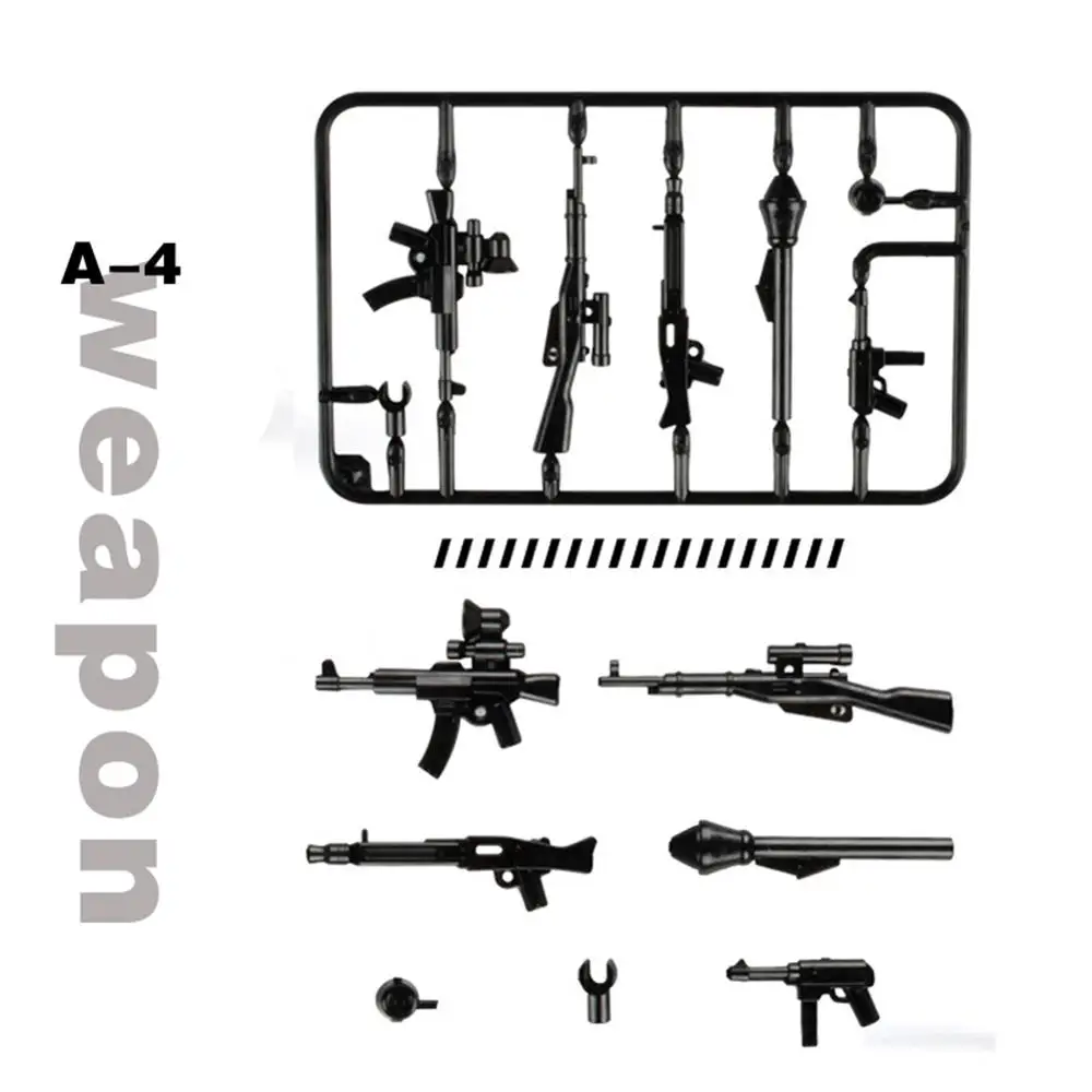 Военная команда спецназа пистолет оружие пакет строительные блоки город солдат полиции фигурка WW2 Военная игрушка строитель серии игрушки 30 - Цвет: A-4