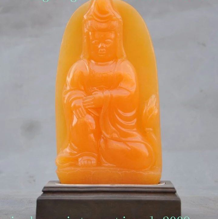 

China Shoushan Stone Buddhism lotus Freedom Kwan-Yin GuanYin Bodhisattva statue