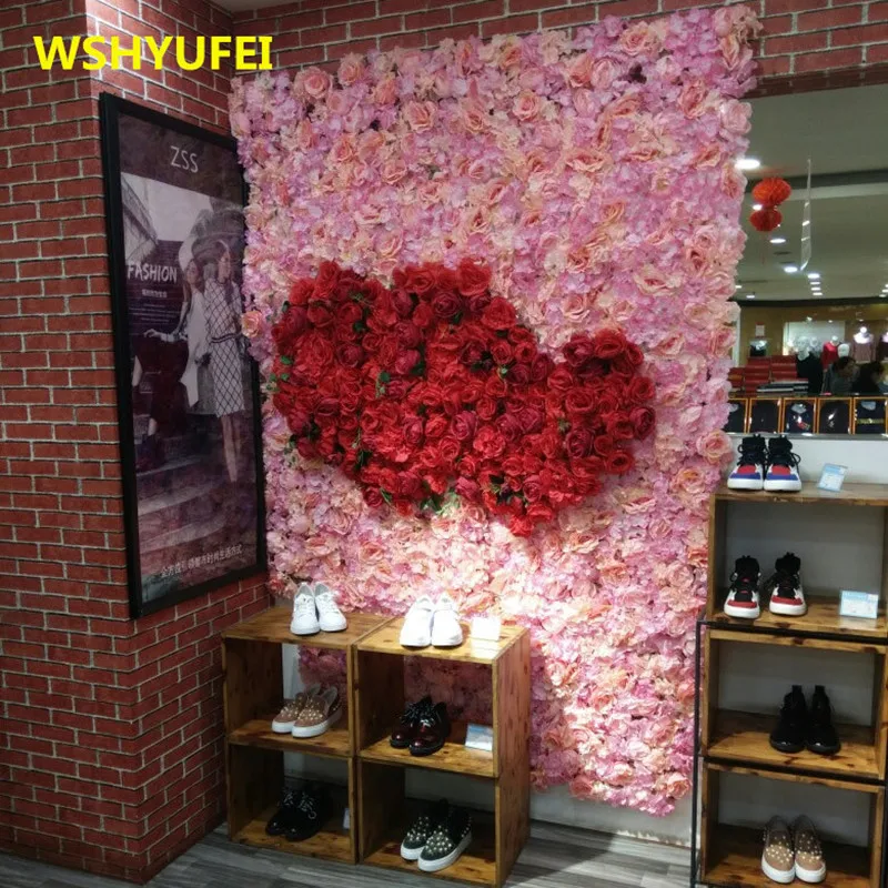 

1pc Silk Rose Flower Champagne Artificial Flower for Wedding Decoration Flower Wall Romantic Wedding Xmas Backdrop Decor 40x60cm