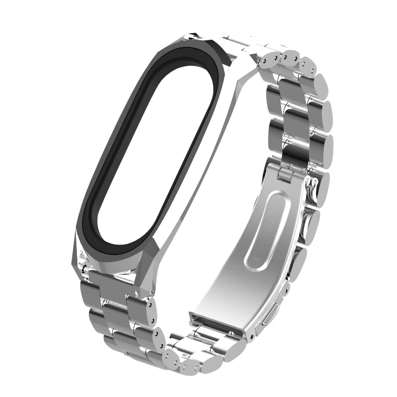 Mi jobs mi Band 4 металлический ремешок на запястье для Xiaomi mi Band 4 Безвинтовой браслет из нержавеющей стали mi Band 3 Смарт-часы браслет - Цвет: Silver