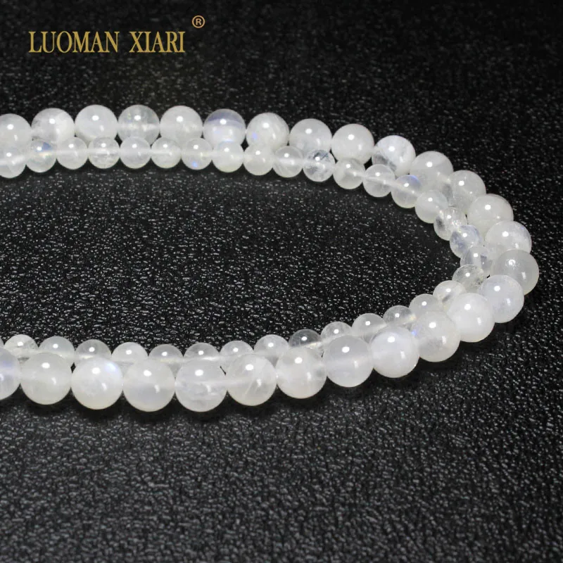 

Wholesale AAA+ 100% Natural White Moonstone Gem Stone Beads For Jewelry Making DIY Bracelet Necklace Material 6/8 mm Strand 15''