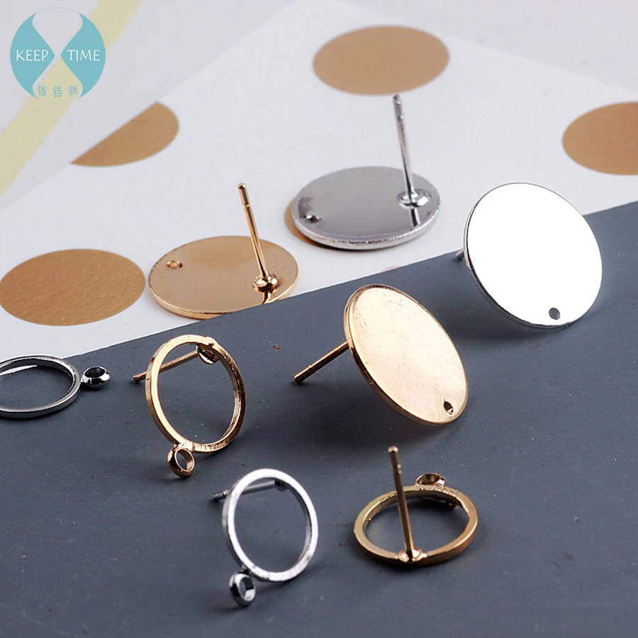 

Ritoule Copper DIY handmade earrings long temperament Korean fashion simple round earrings earrings accessories material