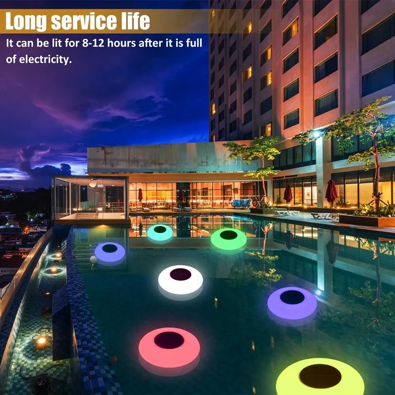 Luzes de Jardim Luzes da Noite Lâmpada do Gramado do Jardim de Casa Piscina Flutuante Solar Lâmpada Deriva Água Solar-powered Criativa Luz Led 13 Lâmpada Luzes Da Noite Deriva Água Solar-Powered