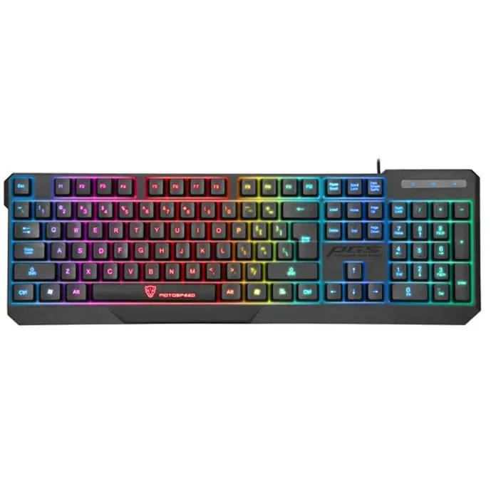 MOTOSPEED K70 игровая клавиатура цветной светодиодный клавиатура с подсветкой Teclado Gamer USB Проводная клавиатура водонепроницаемая клавиатура Klavye Clavier L0419#3 - Цвет: Черный