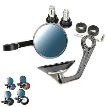 

Universal Motorcycle Mirror Aluminum Handle Bar End Rearview Side Mirrors Motor Accessories for Kawasaki Honda triumph KTM BWM