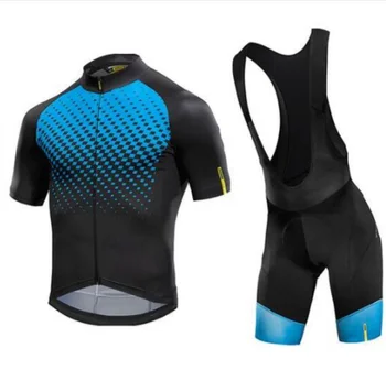 

Mavic 2018 pro team men's summer breathable short sleeve cycling jersey kit ropa ciclismo bicycle bike clothing bib shorts set