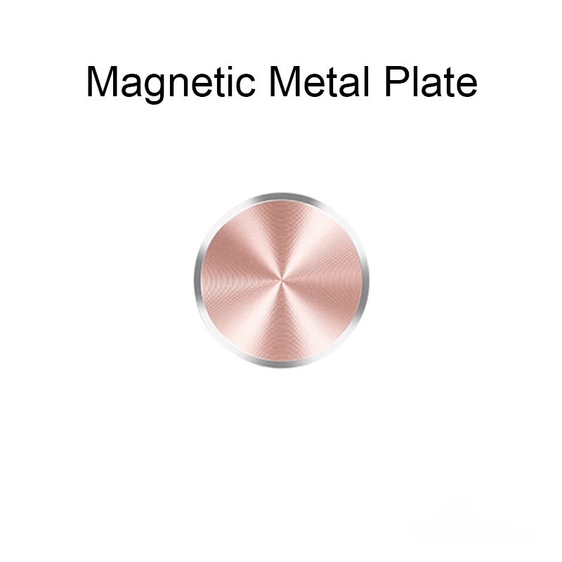 Металлическая пластина для магнитного автомобильного держателя телефона, железный лист, липкий Магнитный сокет, диск, сильная Адсорбция, держатель для мобильного телефона для huawei - Цвет: 1 Rose Gold