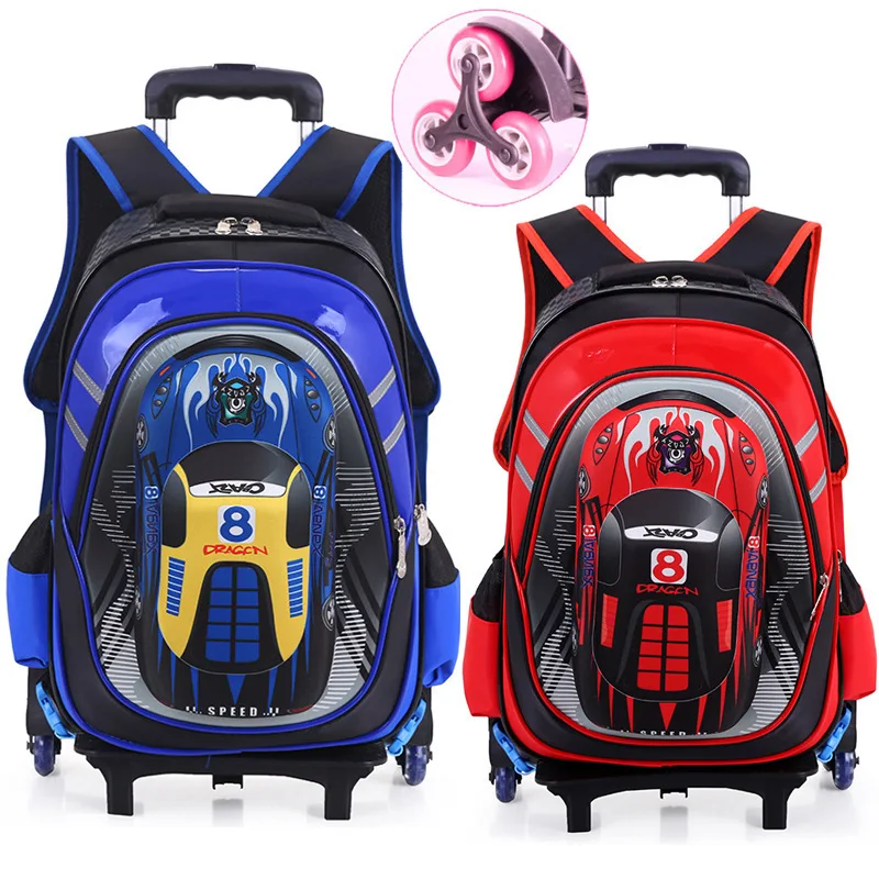 Hot Waterproof Boys Trolley School Bag Classic Travel Luggage Suitcase