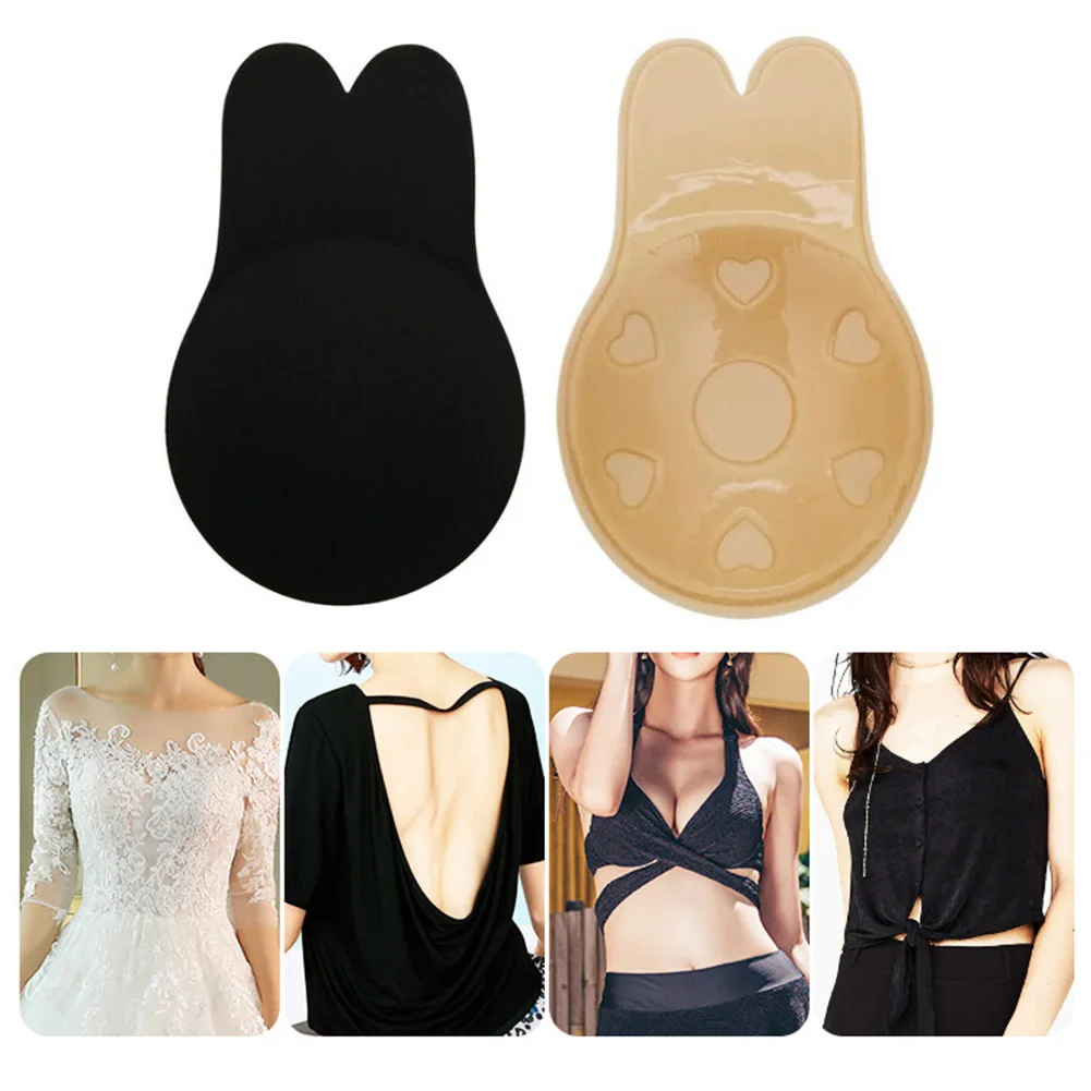 

1 Pair Women Bra Nipple Covers Breast Lift Tapes Intimates Accessories Reusable Silicone Push Up Tapes Nipple Cover Bra Bralette