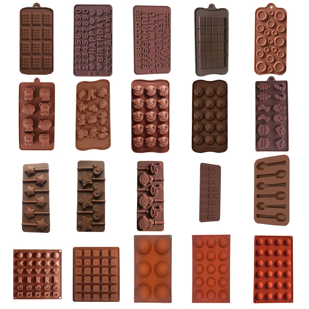 

3D Silicone Chocolate Mold DIY Handmade Soap Form Cake Mold Jelly Candy Bar Fondant Molds Kitchen Baking Accessories