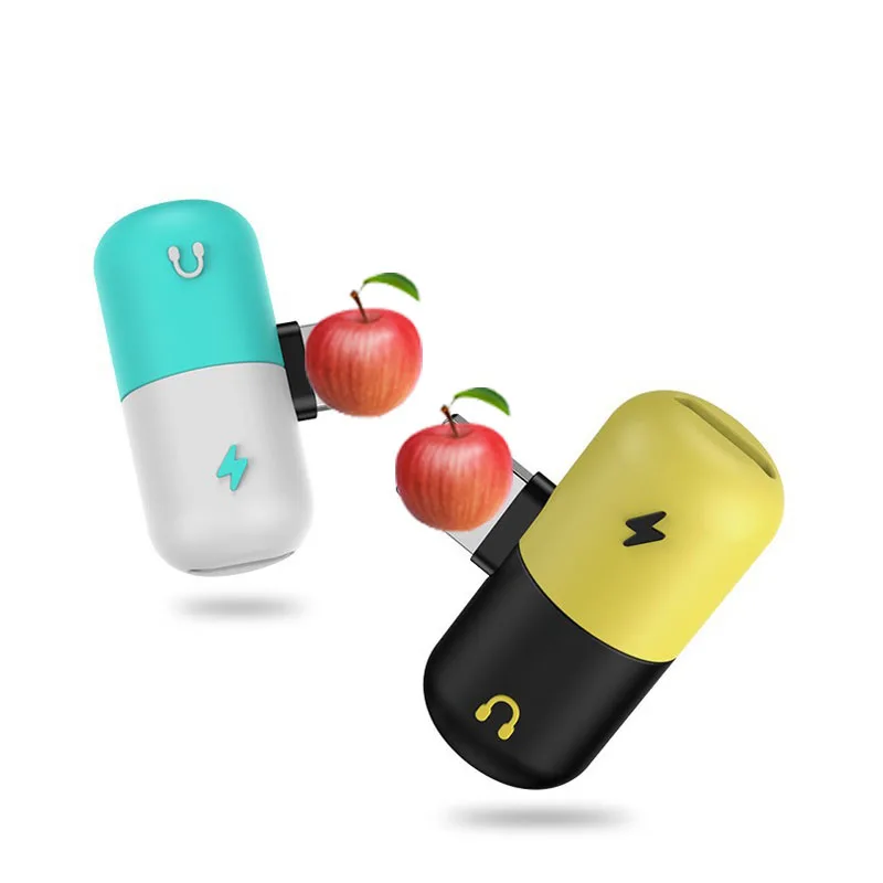 

Eighfitech Headphone Transfer Connector Two-in-one Charging Listen to Music Capsule Head Adapter for Iphone X 8 Audio Transfer