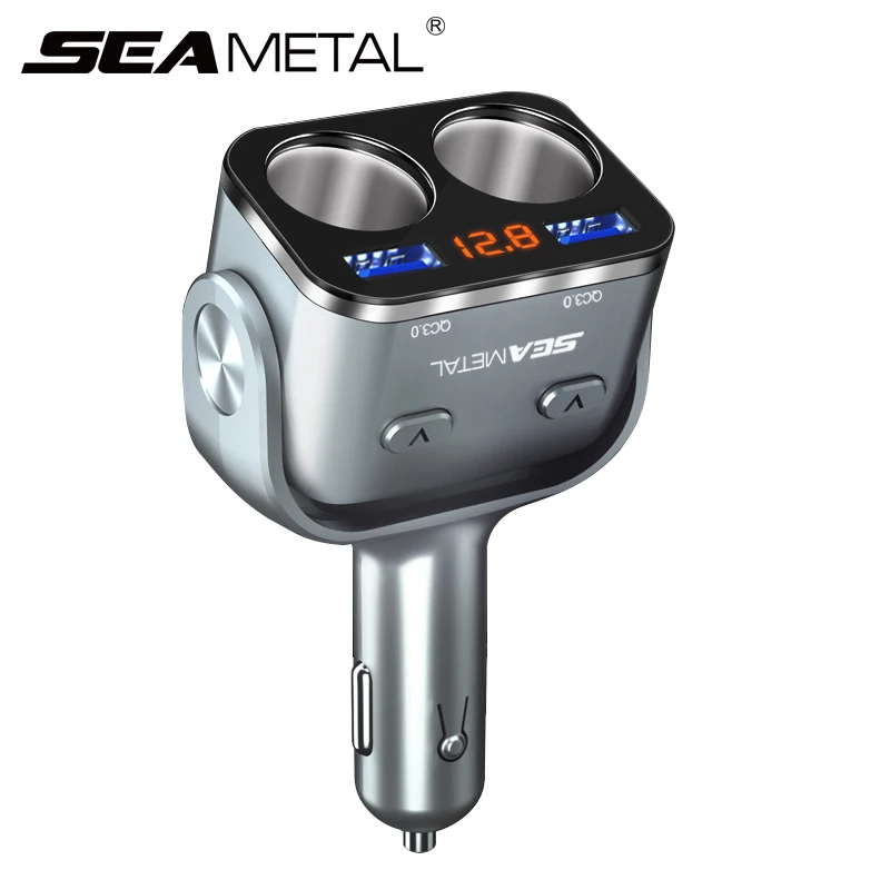 

12V Car Cigarette Lighter Extension Cable Auto Socket Splitter Auto USB Dual Charger QC 3.0 USB Quick Charge Power Adapter Plug