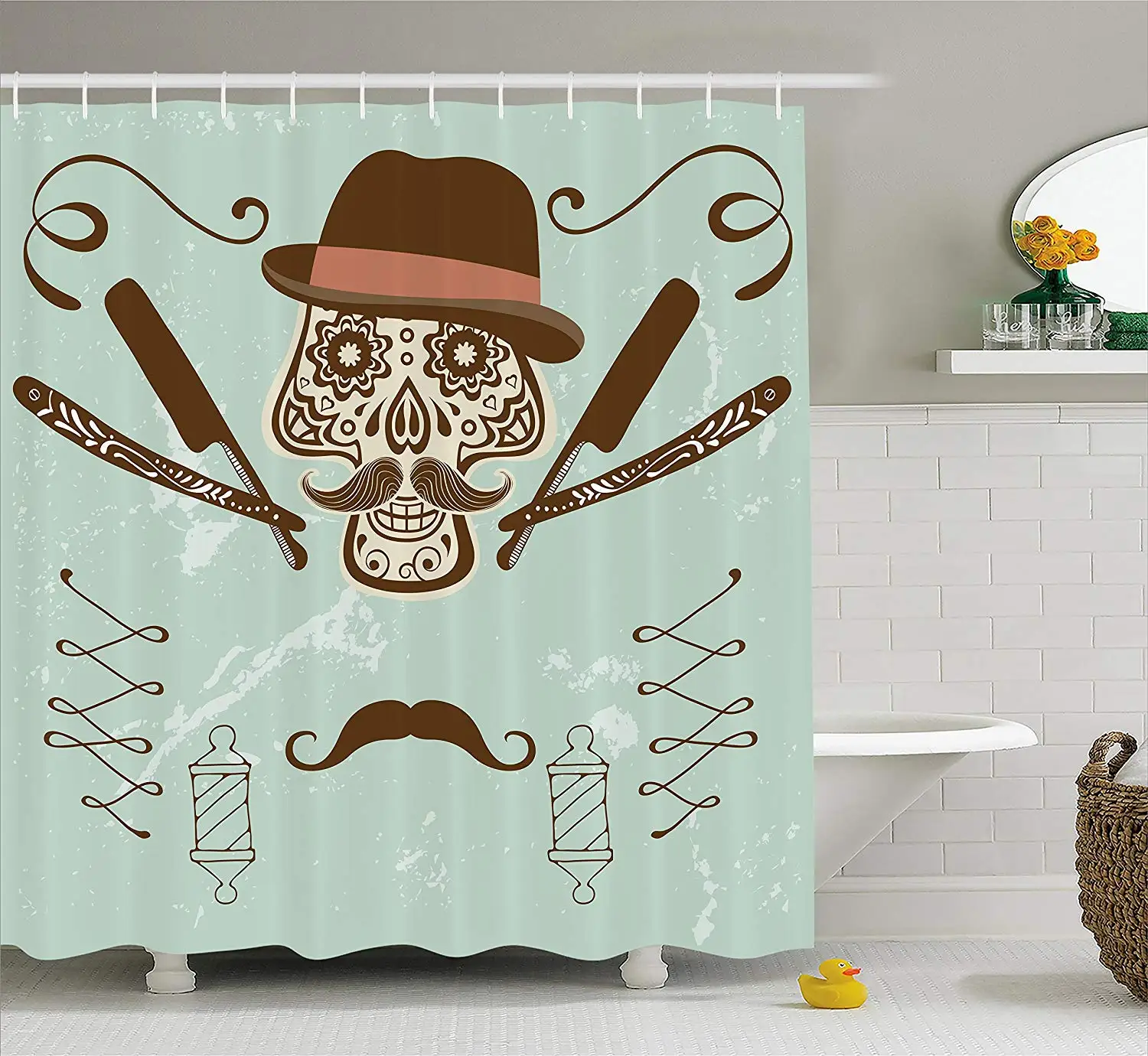 Calavera cortina de ducha 1/ pc para hogar y ba/ño