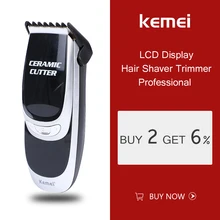 Kemei KM-6035 триммер для волос ЖК-дисплей перезаряжаемая электрическая машинка для стрижки волос Бритва для бороды стальное лезвие головка для удаления волос Бритва