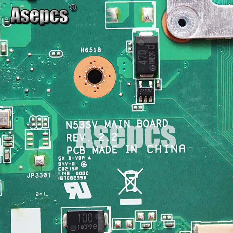 Asepcs N53SV материнская плата для ноутбука ASUS N53SN N53SM N53SV N53S N53 Тесты оригинальная материнская плата GT540M 1 ГБ HM65