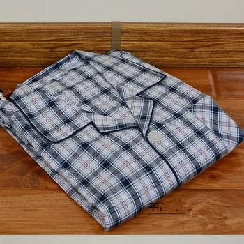 

Pajamas for men autumn Long sleeves Cotton Sleepwear Woven Mens Pajama Set