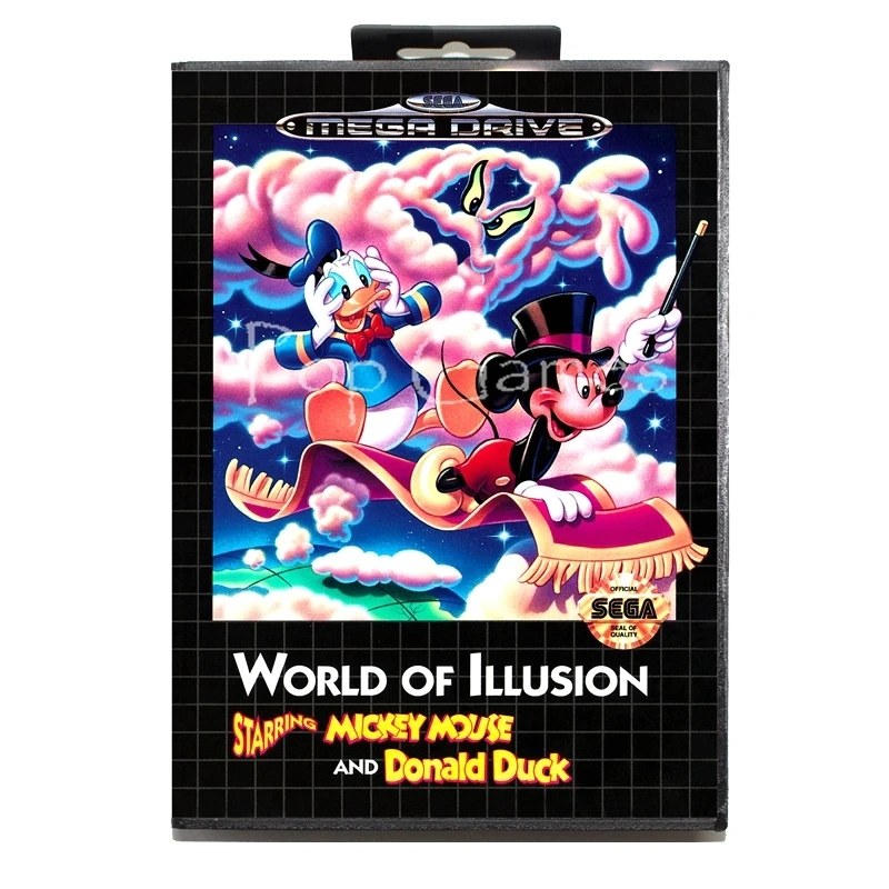 World Of Illusion с коробкой для 16 бит игра Sega Mega Drive карта для Mega Drive для видеоконсоли Genesis