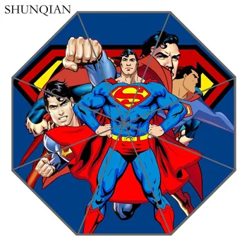 

P# Superman Umbrella Custom Printing Foldable Sun Rain Travel Umbrella Non-Automatic Decorative High-Quality Umbrella