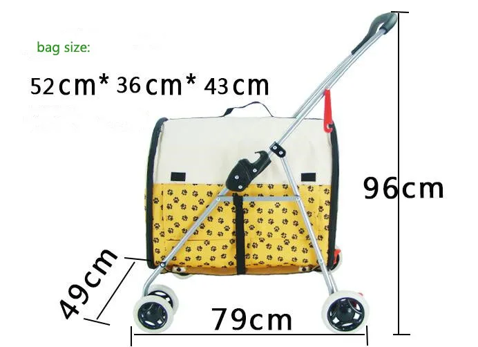 Многофункциональная супер большая Складная коляска для домашних животных для большой загрузки собак 15 кг четырехколесная Складная коляска для домашних животных/прогулочная коляска для собак