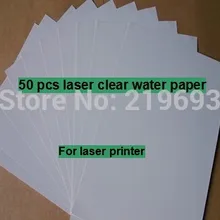 Для деревянных поверхностях-Бамбук(50 листов/уп, наклейки) A4 прозрачный/Прозрачные лазерные вода печать наклеек бумаги