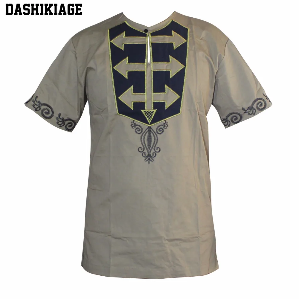 Dashikiage Африканский вышитый тонкий хиппи Топ dashiki для мужчин короткий рукав Анкара Высокое качество футболки