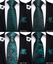 Dibangu gravata masculina de bolinhas, gravata luxuosa, verde, floral, para homens, com babados, de seda, 100% conjunto de gravata de casamento