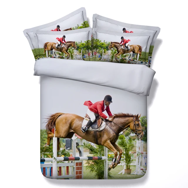 3D Horse Bedding set design Queen size bed in a bag sheet duvet cover