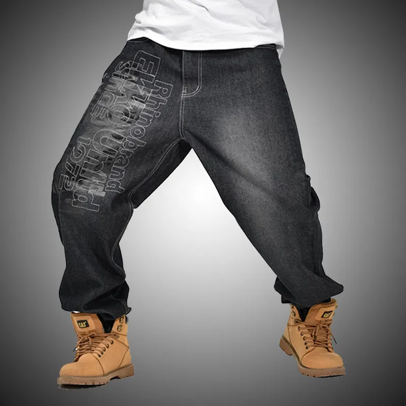 Aliexpress.com : Buy Plus Size 30 46 Men's Black Baggy Jeans 2018 Cargo ...